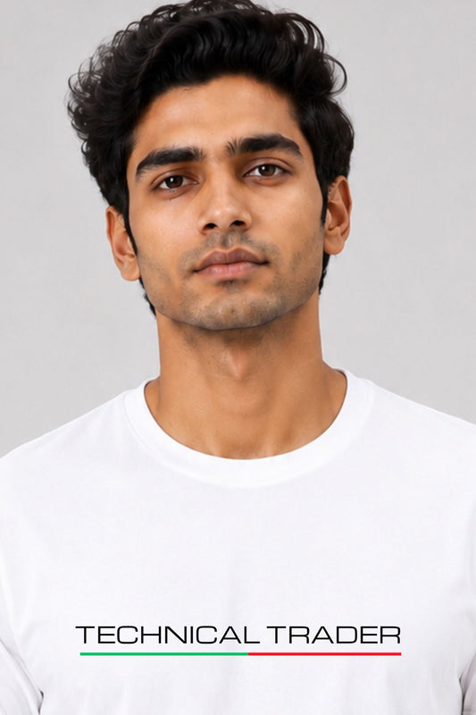 Technical Trader White Printed Unisex Trading T-Shirt