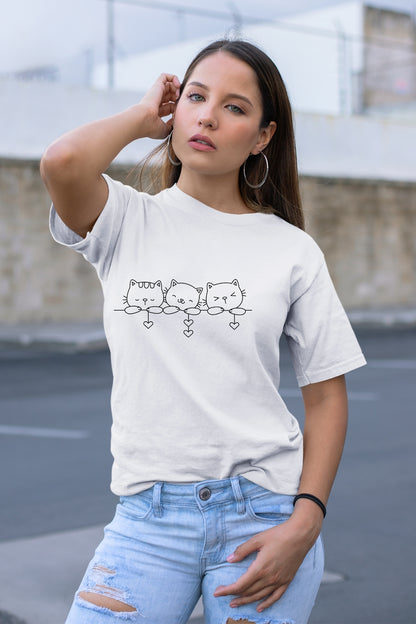 Cute kitty triplet hiding Unisex T-Shirt