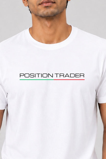 Position Trader  White Printed Unisex Trading T-Shirt