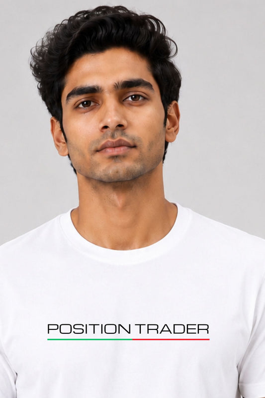 Position Trader  White Printed Unisex Trading T-Shirt