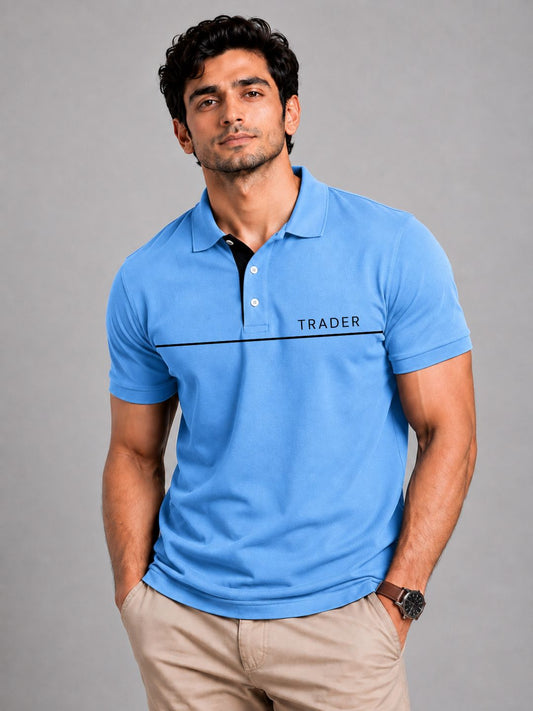 Trader Horizon Sky Blue Polo Trading T-Shirt
