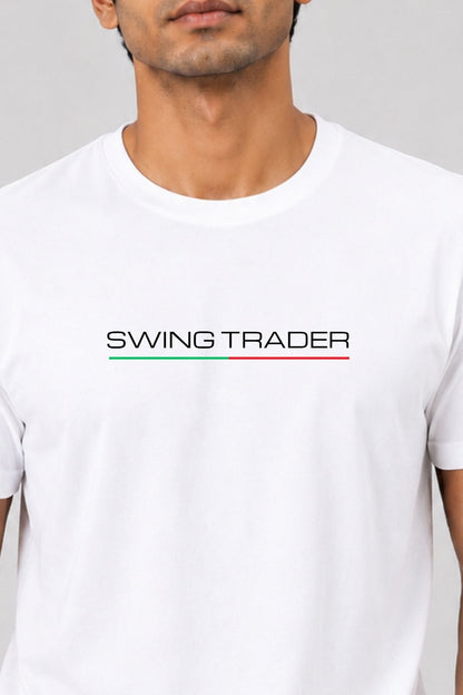 Swing Trader White Printed Unisex Trading T-Shirt