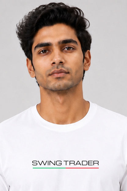 Swing Trader White Printed Unisex Trading T-Shirt