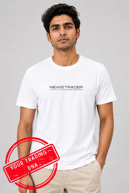 News Trader White Printed Unisex Trading T-Shirt