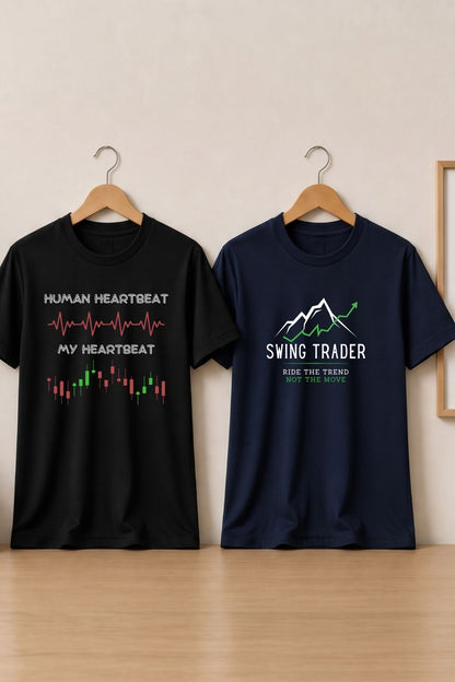 Swing Pulse 2 Pack Trading T-Shirt Bundle (Black & Navy Blue)