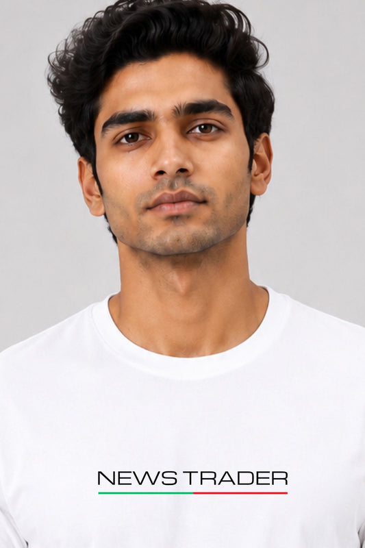 News Trader White Printed Unisex Trading T-Shirt
