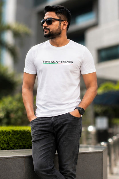 Sentiment Trader White Printed Unisex Trading T-Shirt