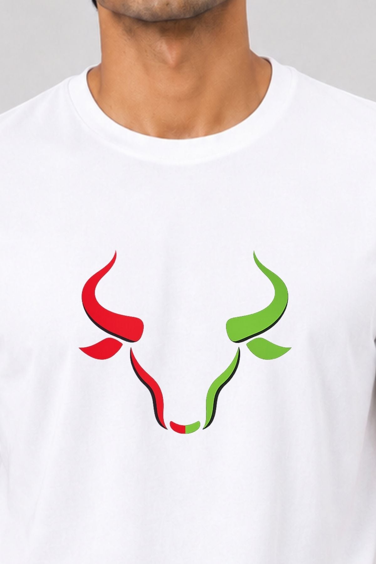 Dual Market Bull Printed Unisex Trading T-Shirt