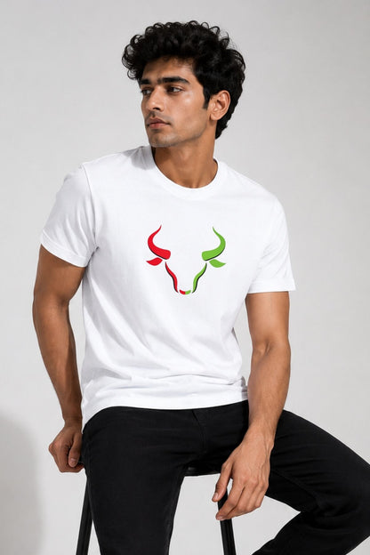 Dual Market Bull Printed Unisex Trading T-Shirt