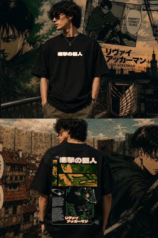 Levi Ackerman Anime Printed Oversize T-Shirt
