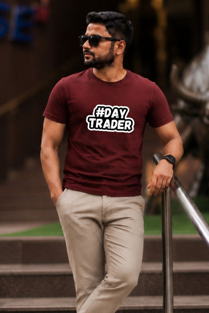 Day Trader Minimal Typograph Printed Unisex Trading T-Shirt