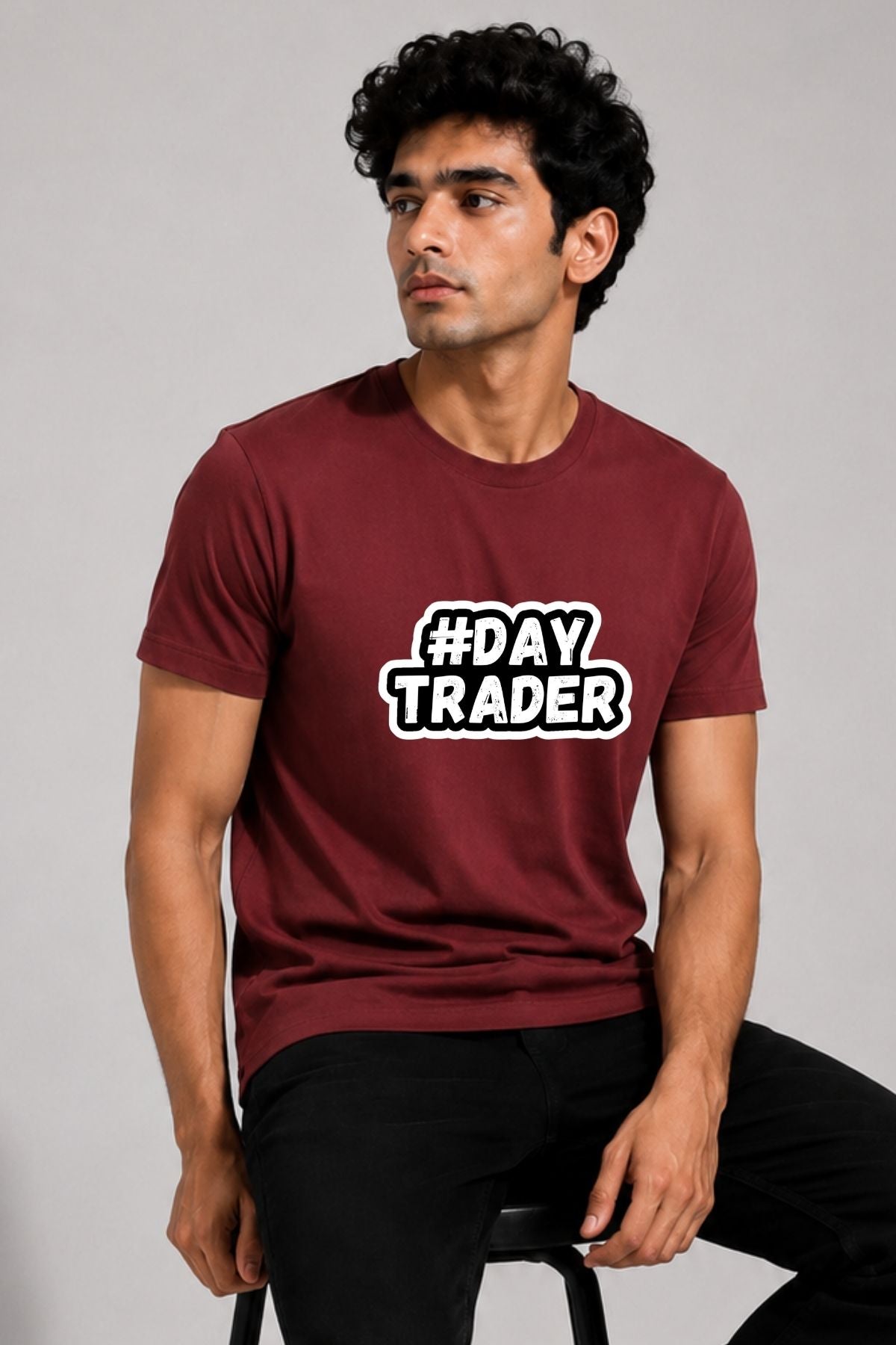 Day Trader Minimal Typograph Printed Unisex Trading T-Shirt