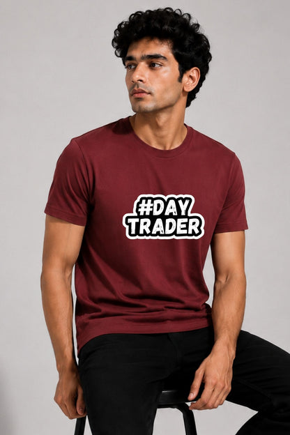 Day Trader Minimal Typograph Printed Unisex Trading T-Shirt