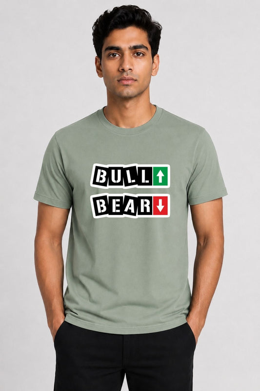 Bull & Bear Market Direction Printed Unisex Trading T-Shirt