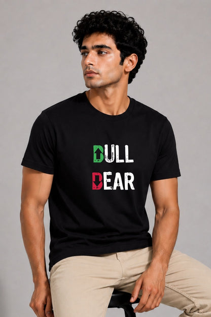 Bull vs Bear Market Trader Black Printed Unisex Trading T-Shirt