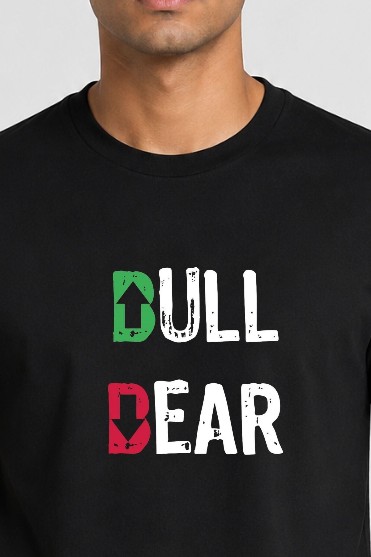 Bull vs Bear Market Trader Black Printed Unisex Trading T-Shirt