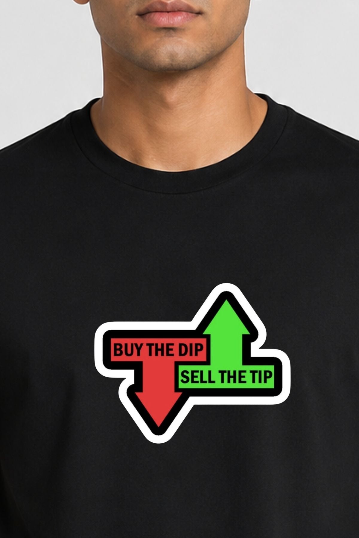 Buy The Dip Sell The Tip Trader Black Printed Unisex Trading T-Shirt