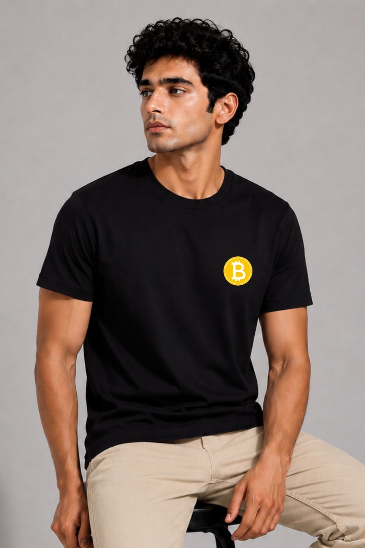 Minimal Bitcoin Logo Printed Unisex Crypto T-Shirt