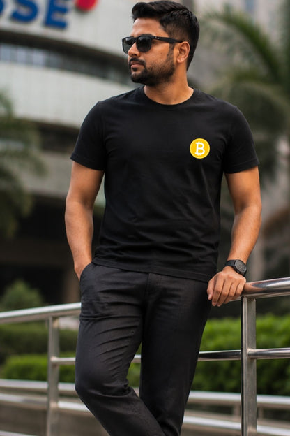 Minimal Bitcoin Logo Printed Unisex Crypto T-Shirt