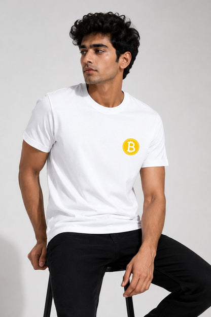 Minimal Bitcoin Logo Printed Unisex Crypto T-Shirt