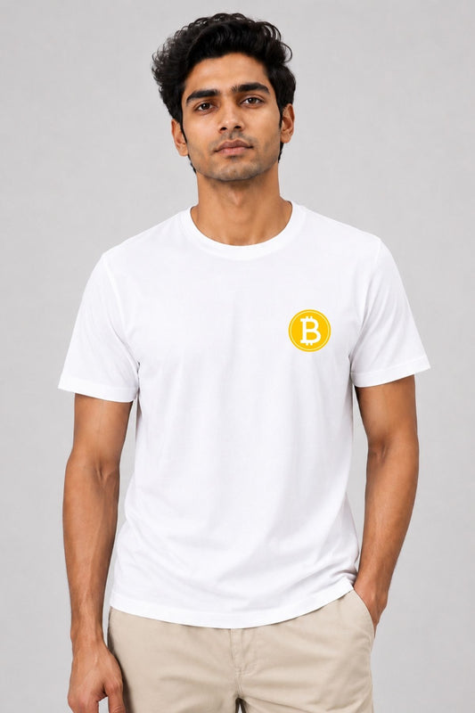 Minimal Bitcoin Logo Printed Unisex Crypto T-Shirt