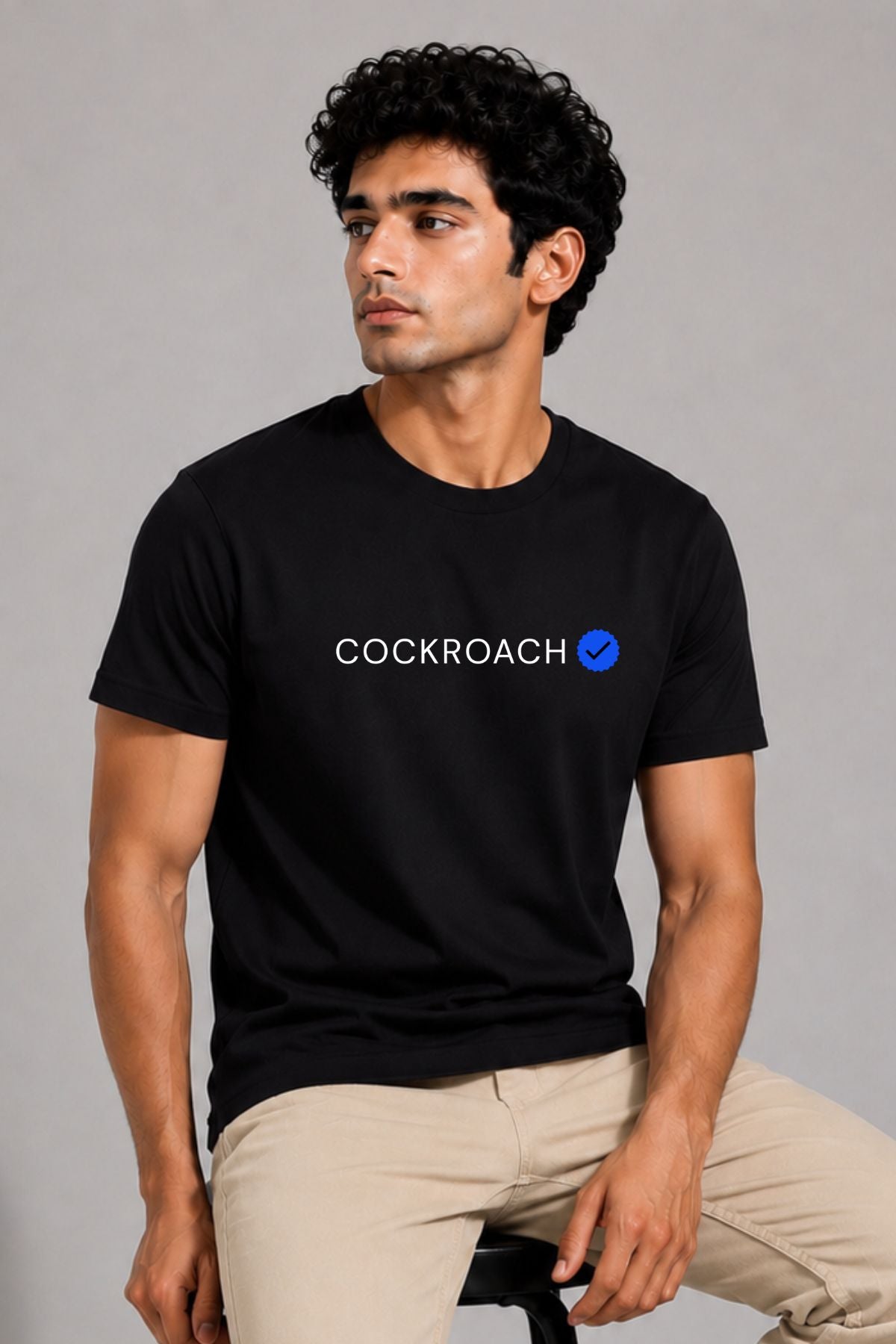 Verified Cockroach Black Printed Unisex  T-Shirt