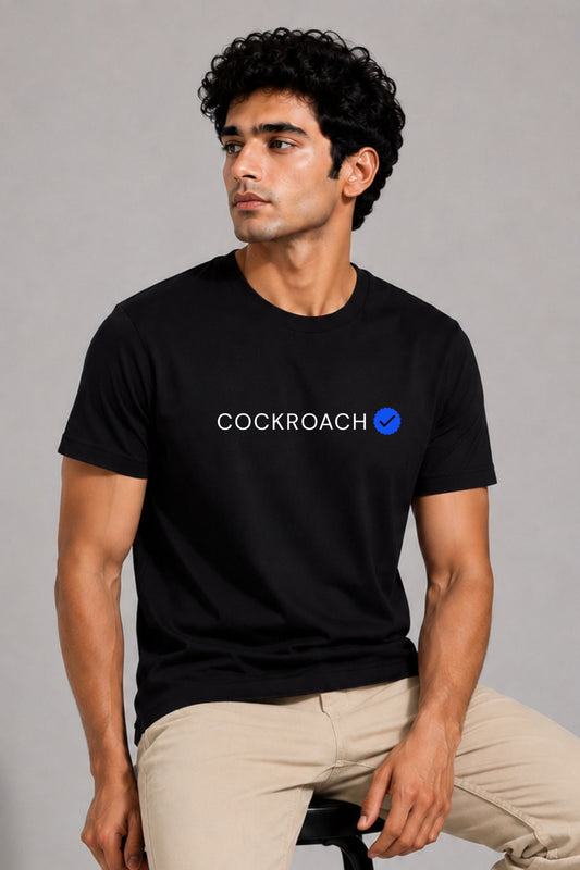 Verified Cockroach Black Printed Unisex  T-Shirt