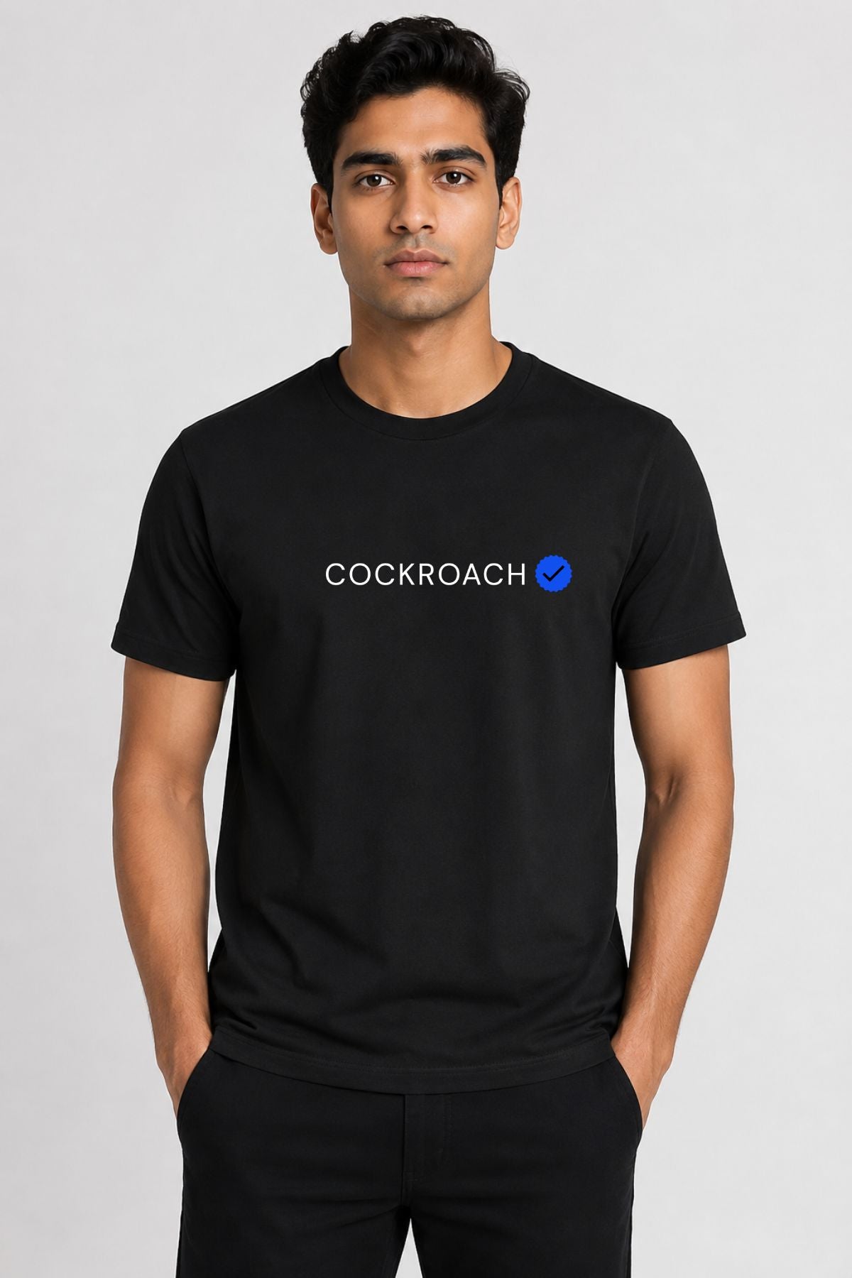 Verified Cockroach Black Printed Unisex  T-Shirt