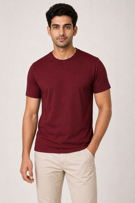 Maroon Premium Plain T-Shirt