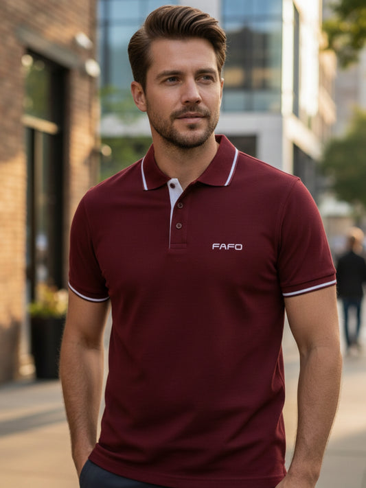 Premium Cotton Polo T-Shirt-Maroon
