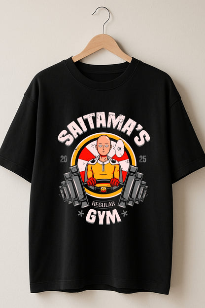 Saitama Gym One Punch Man Anime Printed Oversize T-Shirt