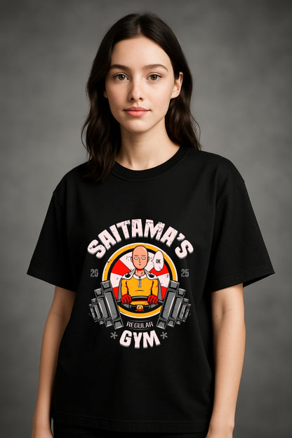 Saitama Gym One Punch Man Anime Printed Oversize T-Shirt