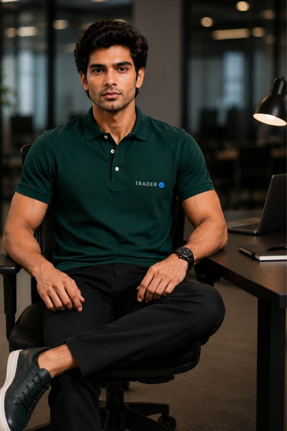 Verified Trader Pine Green Polo Trading T-Shirt