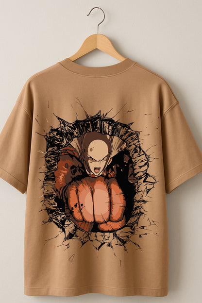 Saitama One Punch Man Anime Printed Oversize T-Shirt