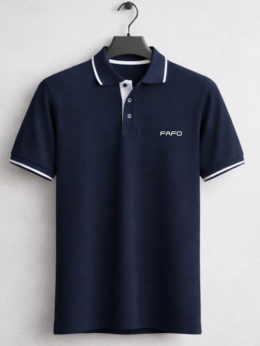 Premium Cotton Polo T-Shirt-Navy Blue