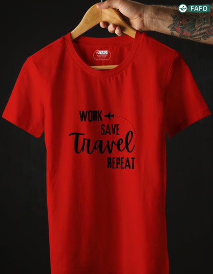 Work Travel Repeat Vacation Travel Unisex T-Shirt