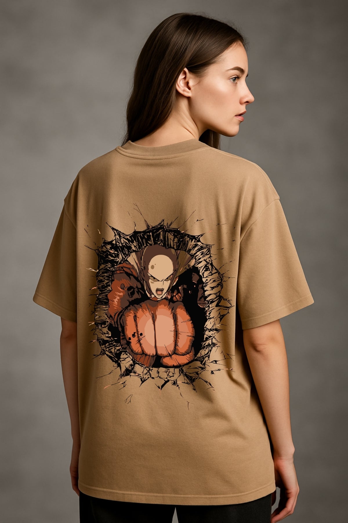 Saitama One Punch Man Anime Printed Oversize T-Shirt