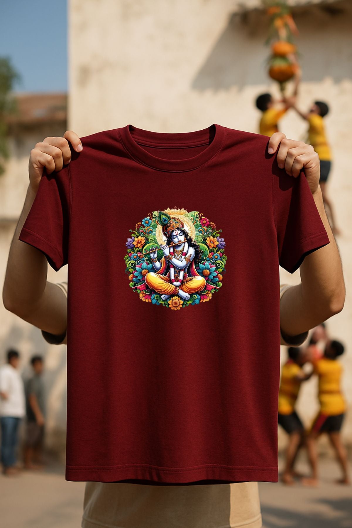 Krishna with basuri with flower God Unisex T-Shirt