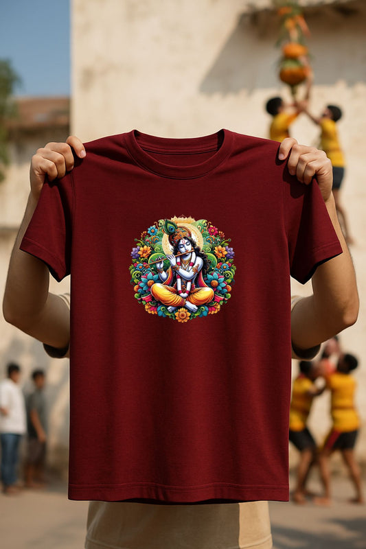 Krishna with basuri with flower God Unisex T-Shirt