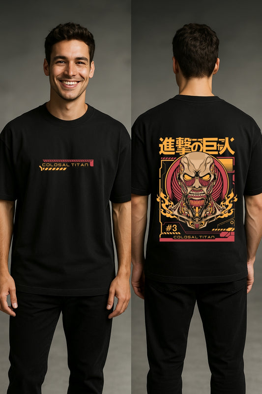 Colosal Titan Anime Printed Oversize T-Shirt