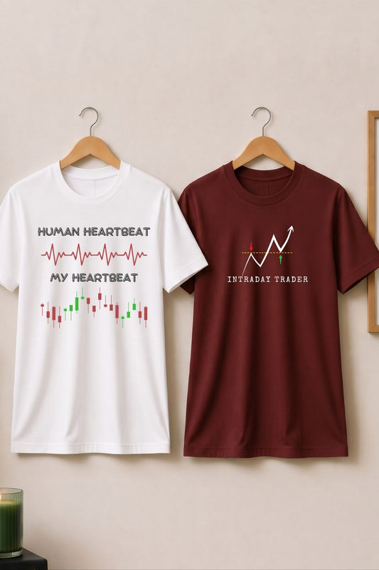 Intraday Pulse 2 Pack Trading T-Shirt Bundle (White & Maroon)