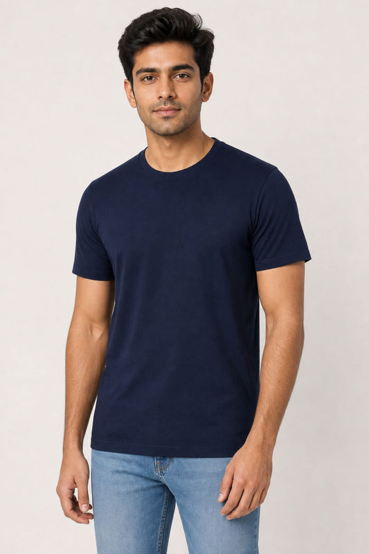 Navy Blue Premium Plain T-Shirt