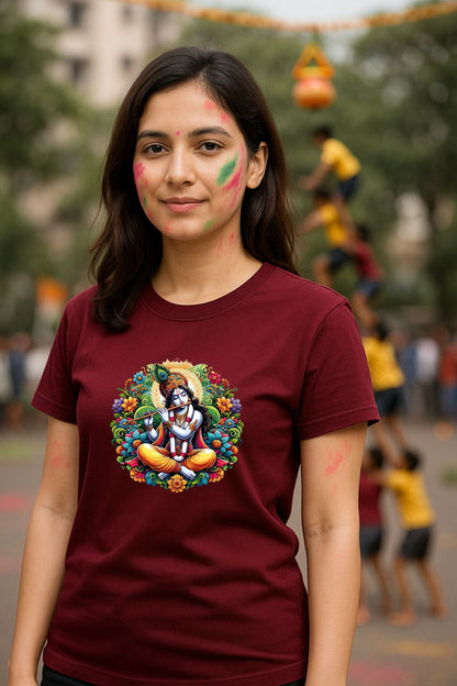 Krishna with basuri with flower God Unisex T-Shirt