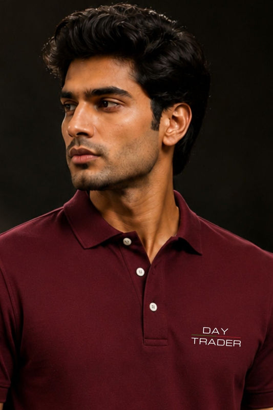 Day Trader Maroon Polo Trading T-Shirt