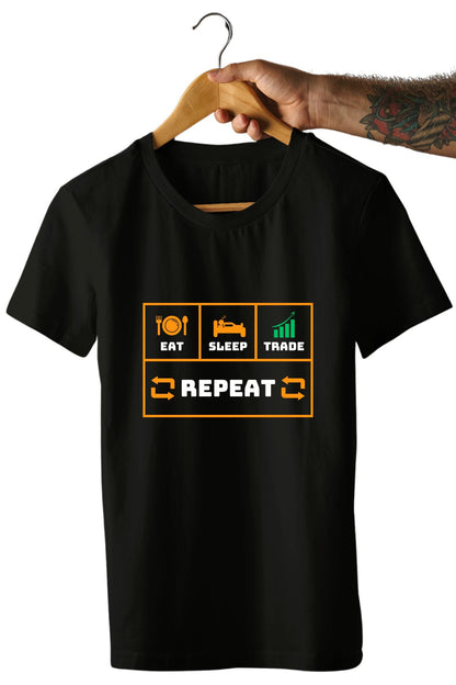 Eat Sleep Trade Repeat Printed Unisex T-Shirt