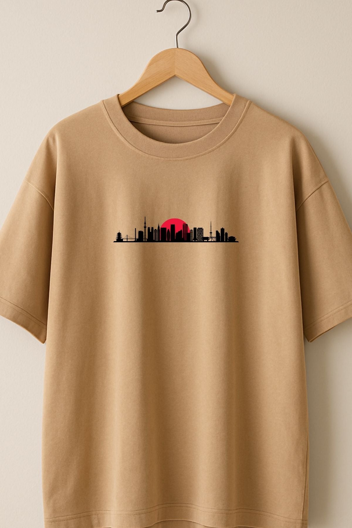 Japan Tokyo rising sun back front Printed Oversize T-Shirt