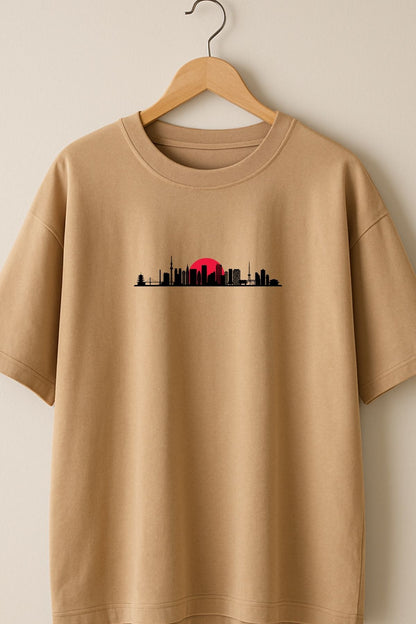 Japan Tokyo rising sun back front Printed Oversize T-Shirt