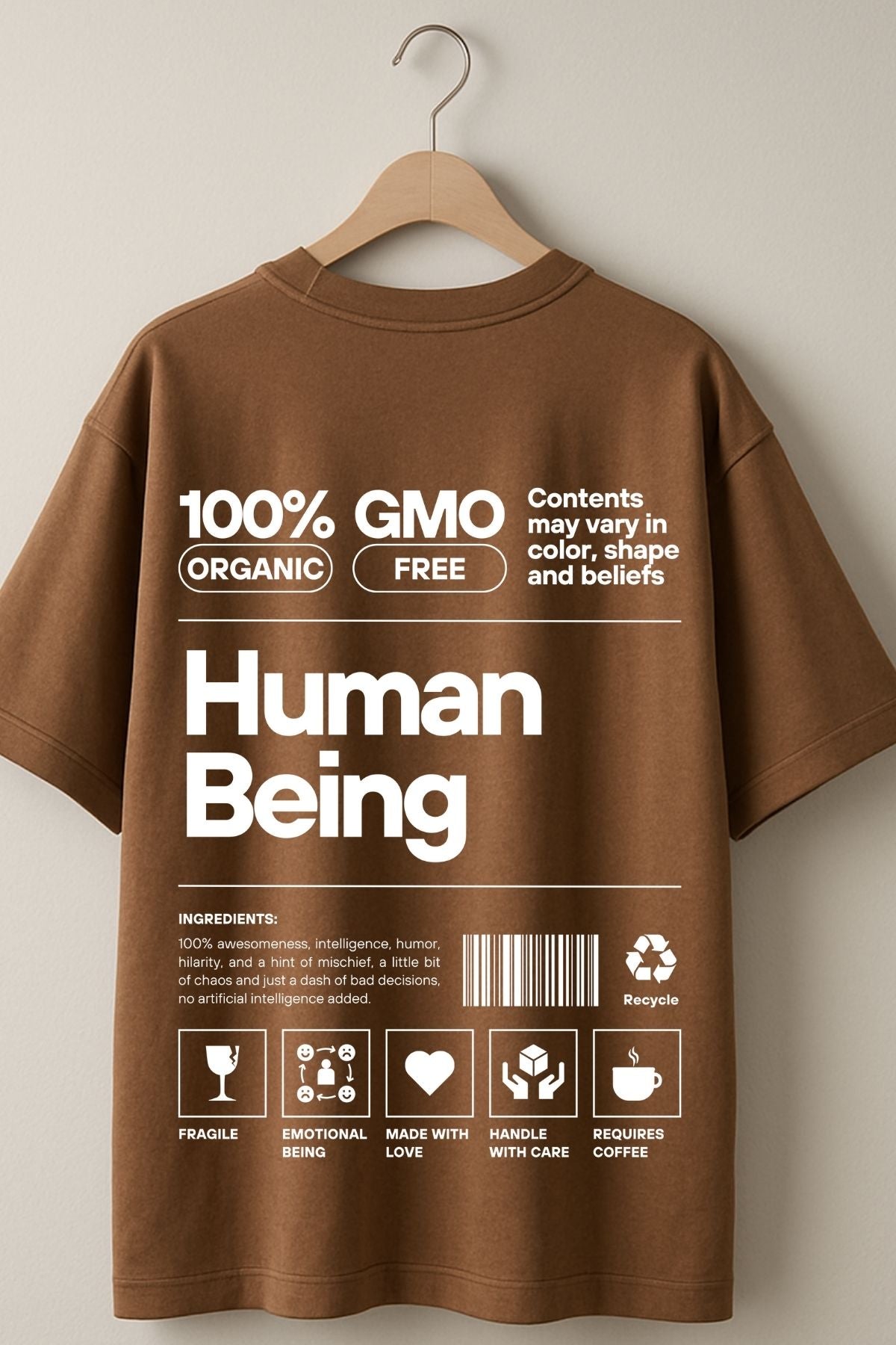 100% human being with description Oversize T-Shirt