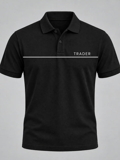 Trader Horizon Cotton Black Polo Trading T-Shirt