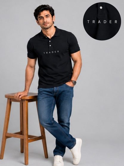 Trader Signature Black Polo Trading T-Shirt